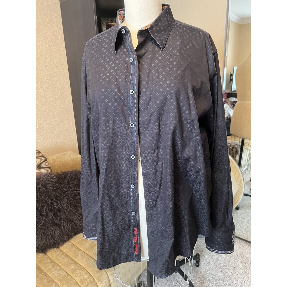 Robert Graham New Black Knowledge Wisdom Truth Embroidered 2XL ClassicFit Cotton